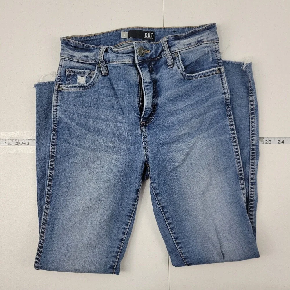 Donna Fab Ab High Waist Raw Hem Ankle Skinny Jeans size 2 womens 2252